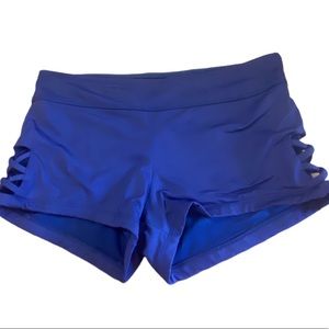 Mossimo Boy Short Swimsuit Bottoms Lattice Side Cutouts Size Small